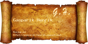 Gasparik Henrik névjegykártya